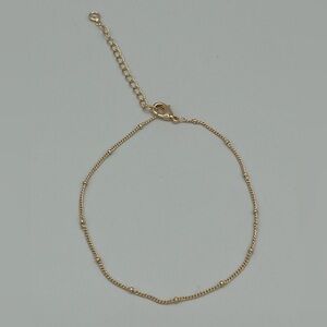 NIP Gold Tone Beaded Chain Ankle Bracelet
